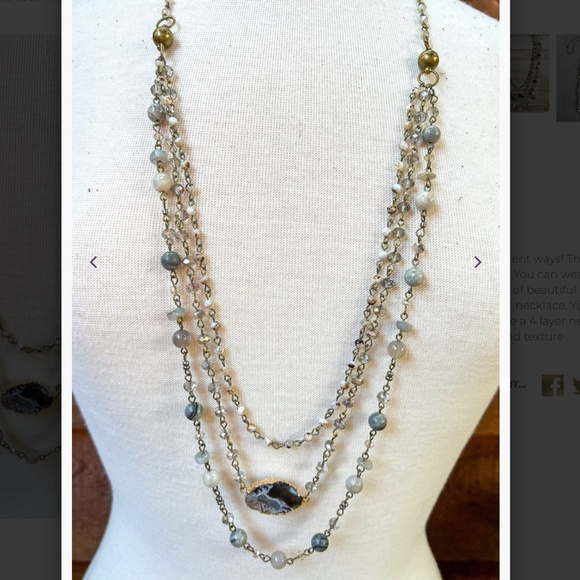 Bohemian “ Florence “ Magnetic Adjustable Beaded Necklace R1A - Picture 4 of 6